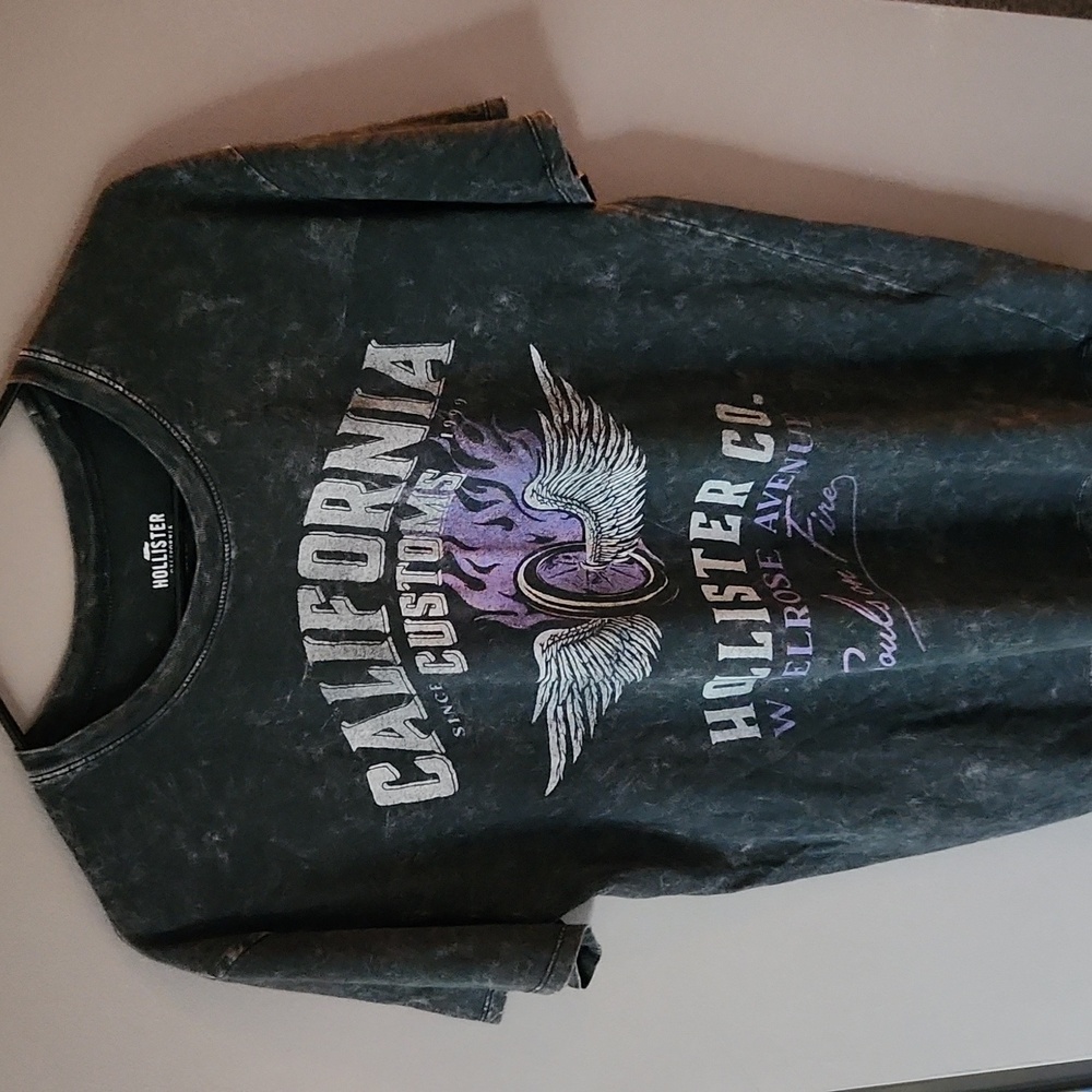 Hollister Oversized Crewneck Graphic T Shirt Top